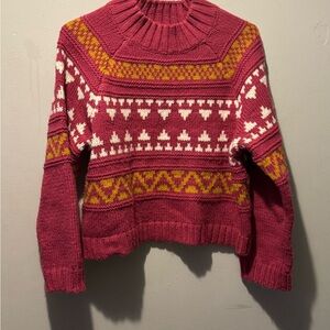Universal Thread Pink and Yellow Cowl Sweater